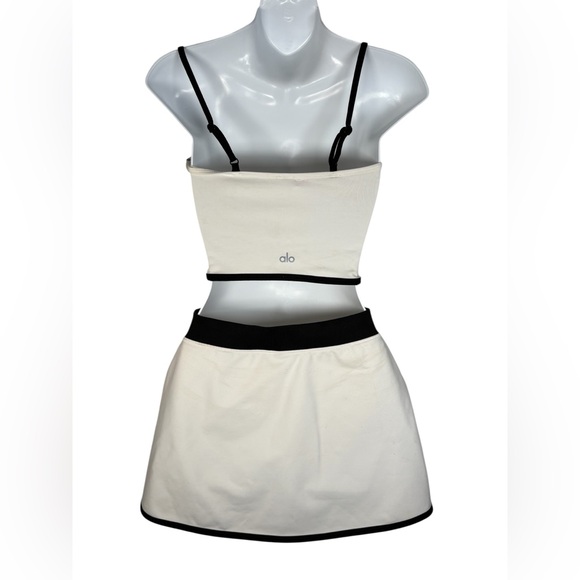 ALO YOGA Airbrush Streamlined SET Skirt And Bra Tank Top Medium Skirt Small 🖤🤍 - Picture 5 of 16